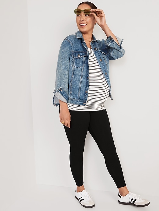 Maternity Full-Panel Rib-Knit Leggings | Old Navy