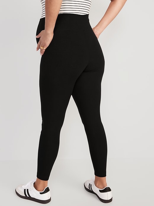 View large product image 2 of 3. Maternity Full-Panel Rib-Knit Leggings