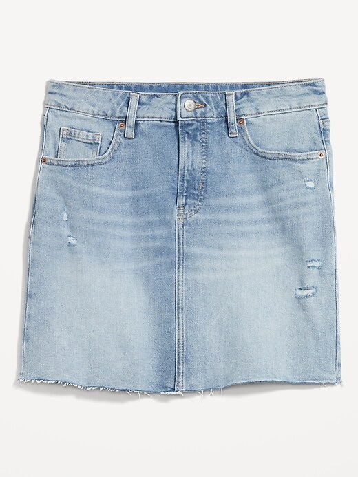 Image number 4 showing, High-Waisted OG Straight Cut-Off Mini Jean Skirt