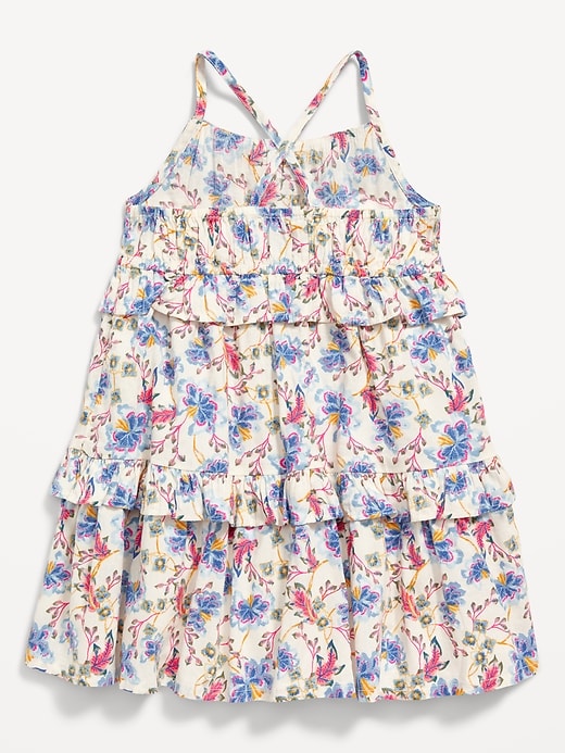View large product image 2 of 2. Sleeveless Printed Ruffle-Trim Swing Dress for Toddler Girls