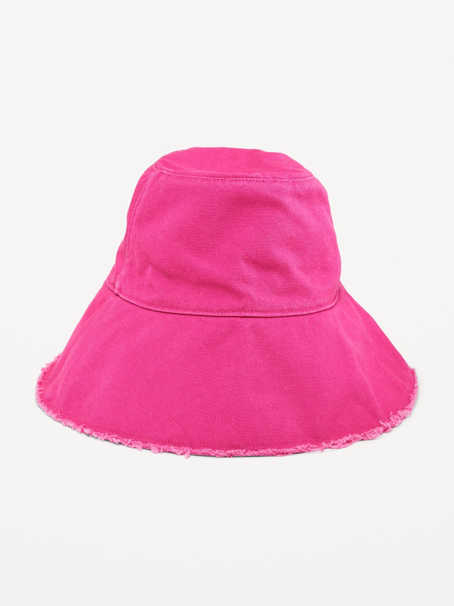 Adult Hot Pink Classic Bucket Hat With Navy Under Brim and Circle