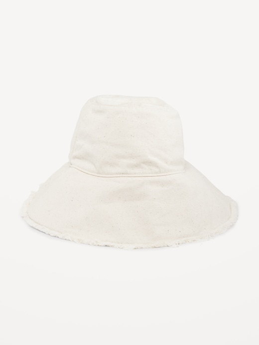 View large product image 2 of 2. Frayed Canvas Bucket Hat for Women
