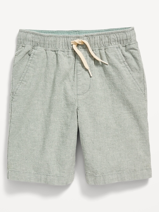 View large product image 1 of 1. Knee Length Straight Linen-Blend Jogger Shorts for Boys