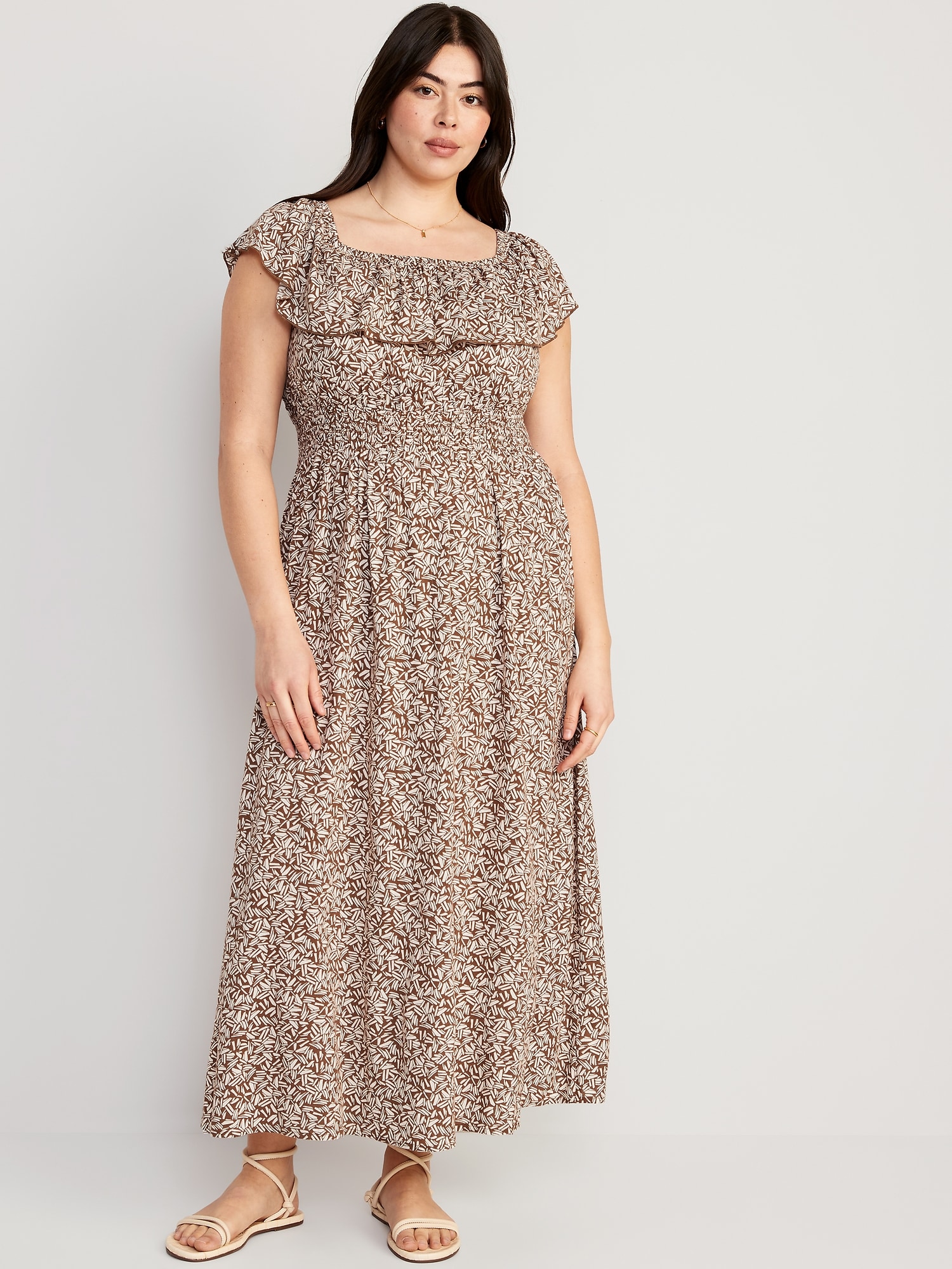 Waist-Defined Floral Off-The-Shoulder Maxi Dress | Old Navy