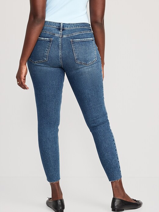 Image number 6 showing, Mid-Rise Rockstar Super-Skinny Cut-Off Ankle Jeans for Women