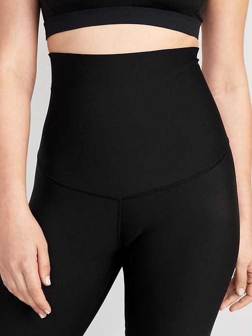 Image number 4 showing, Maternity Full Panel PowerSoft Postpartum Support Biker Shorts -- 8-inch inseam