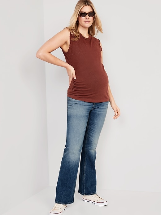 Image number 7 showing, Maternity Full Panel Flare Jeans