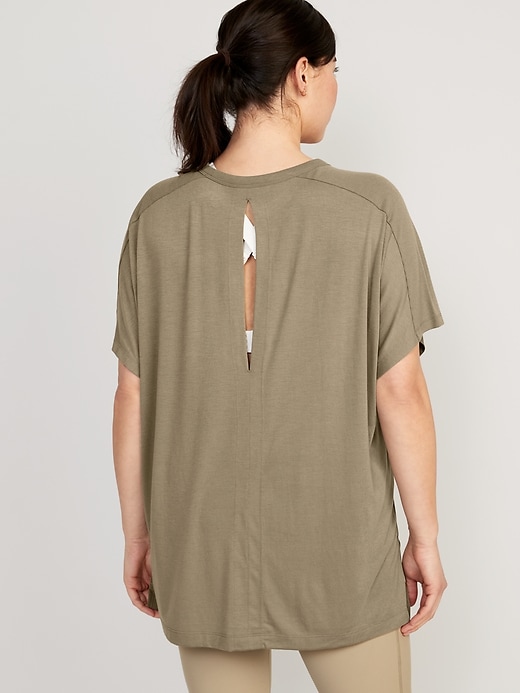 Old Navy Ultra Lite Oversized Rib Pannel Tunic T Shirt Rust Women's P -  beyond exchange