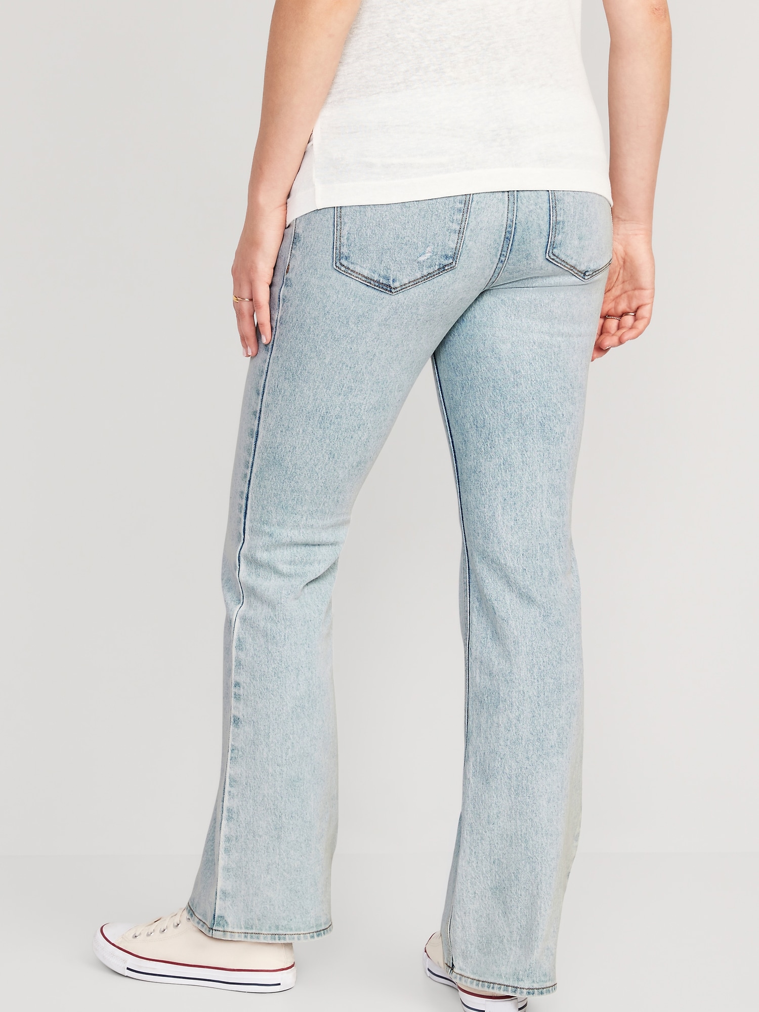 Old Navy Maternity Full-Panel Cut-Off Flare Jeans