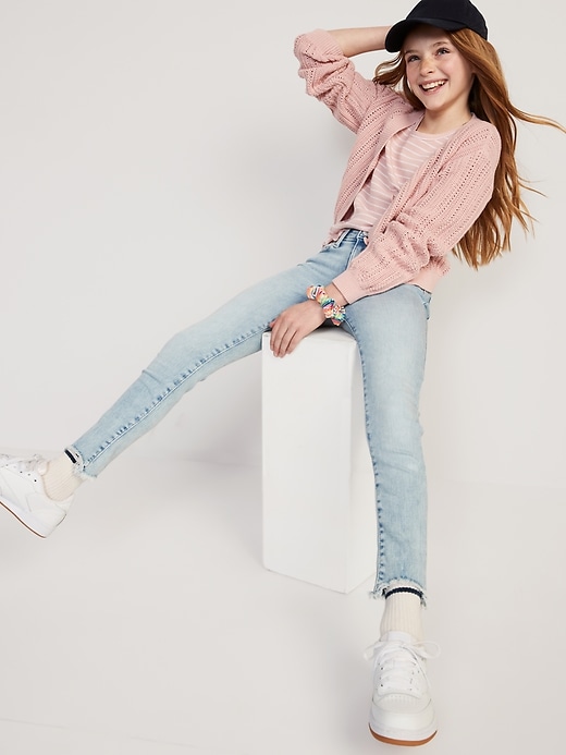 Image number 3 showing, High-Waisted Rockstar 360° Stretch Frayed-Hem Super Skinny Jeggings for Girls