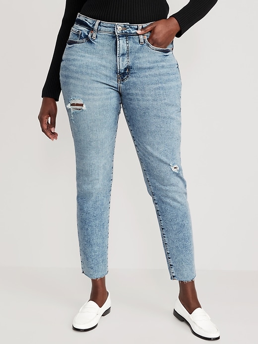 Image number 5 showing, High-Waisted OG Straight Ripped Ankle Jeans