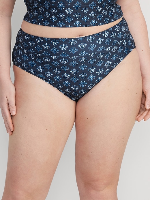 Image number 7 showing, Matching High-Waisted Printed Banded Bikini Swim Bottoms