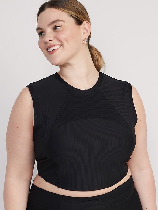 Image number 7 showing, PowerSoft Rib-Knit Crop T-Shirt