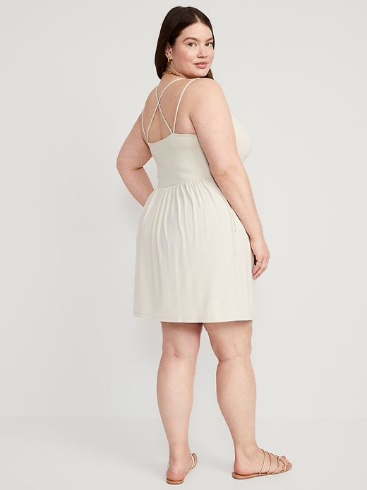 Image number 8 showing, Fit & Flare Cross-Back Mini Cami Dress