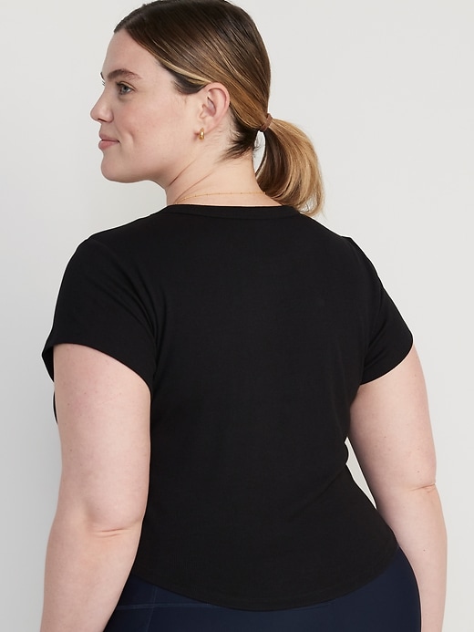 Image number 8 showing, UltraLite Cropped Rib-Knit T-Shirt