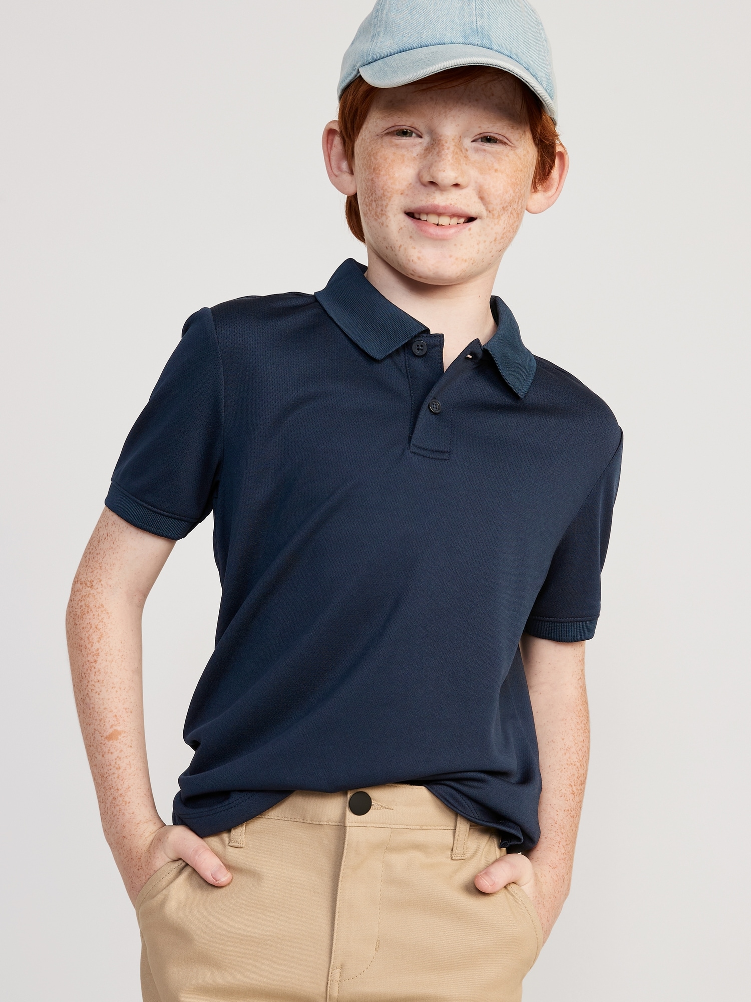 Moisture-Wicking School Uniform Polo Shirt for Boys