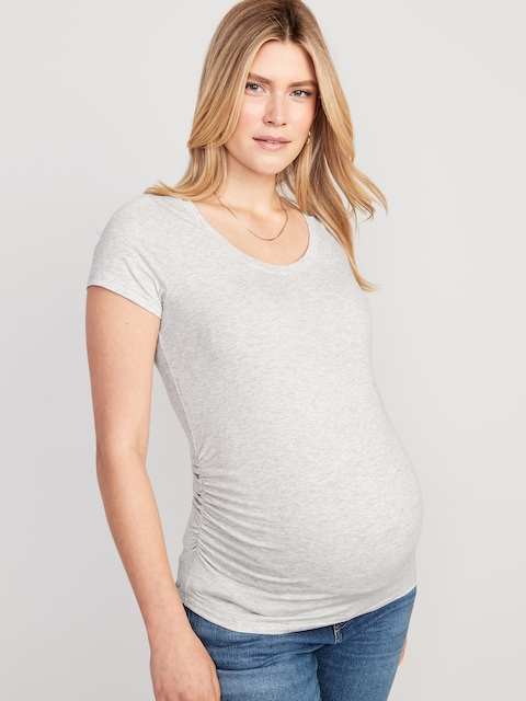 Maternity Scoop-Neck T-Shirt - Gray