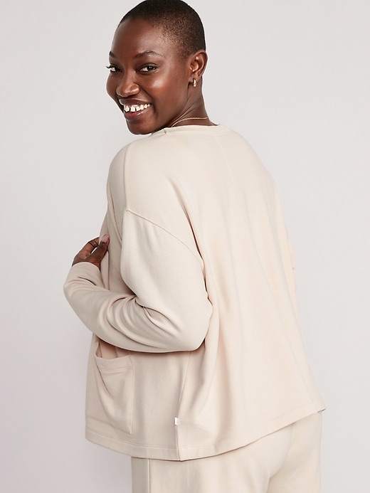 Image number 6 showing, Oversized Fleece Button-Down Cardigan Robe