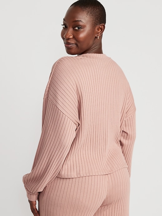 Image number 6 showing, Dolman-Sleeve Rib-Knit Pajama Top