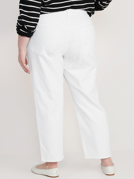 High-Waisted OG Loose Ripped White Jeans