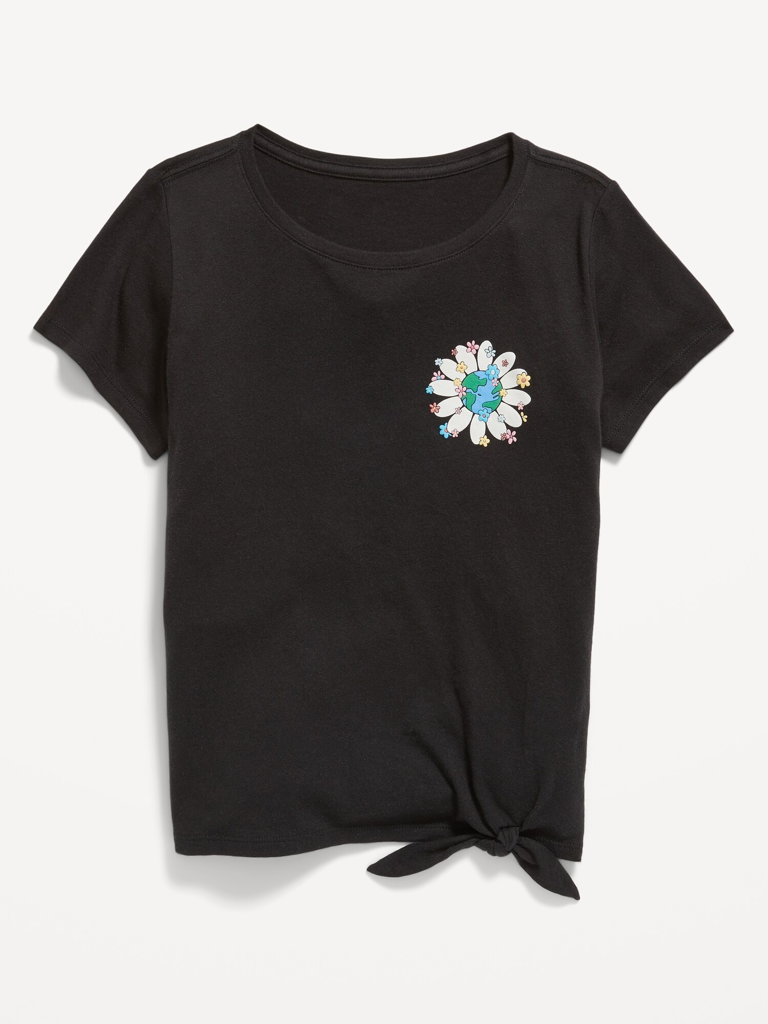 ShortSleeve Graphic Front TieKnot TShirt for Girls Old Navy