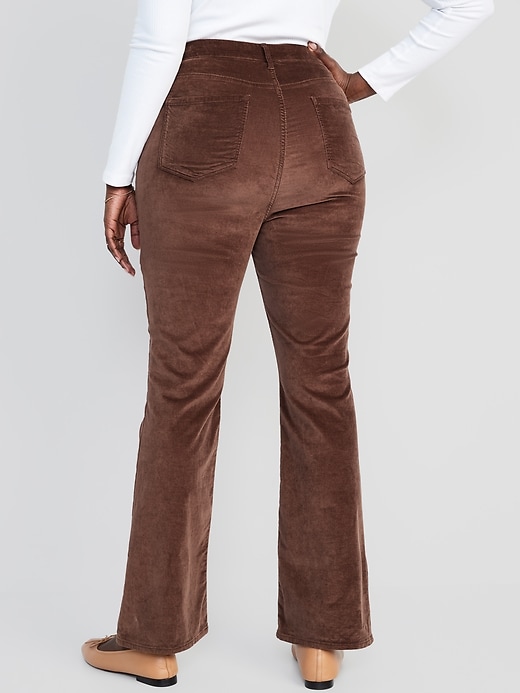 Image number 6 showing, Higher High-Waisted Cropped Velvet Flare Pants for Women