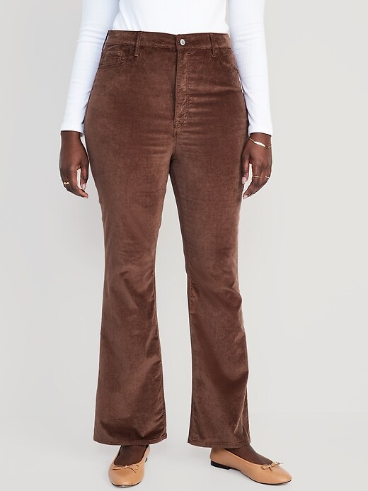 Image number 5 showing, Higher High-Waisted Cropped Velvet Flare Pants for Women