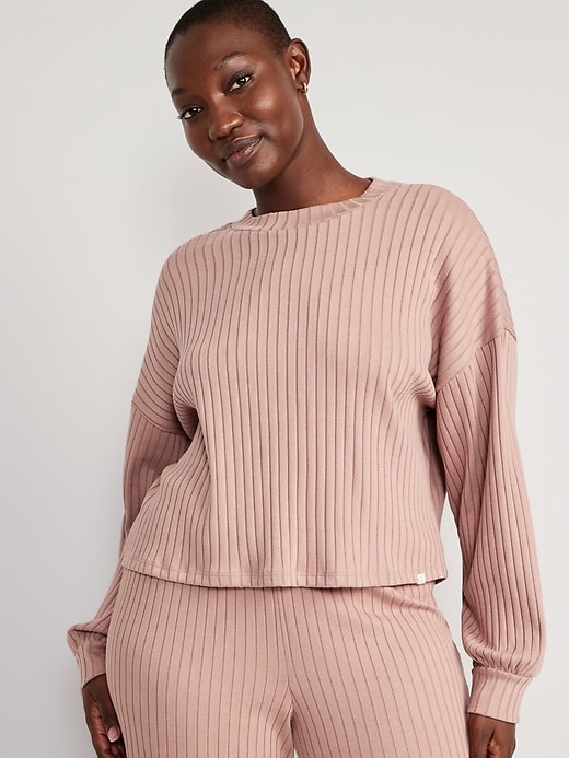 Image number 5 showing, Dolman-Sleeve Rib-Knit Pajama Top