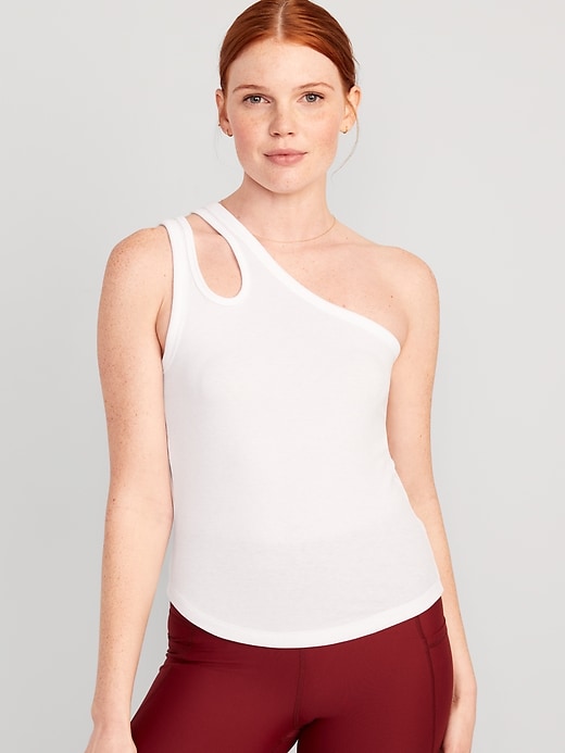 Image number 1 showing, UltraLite All-Day One-Shoulder Cutout Tank Top