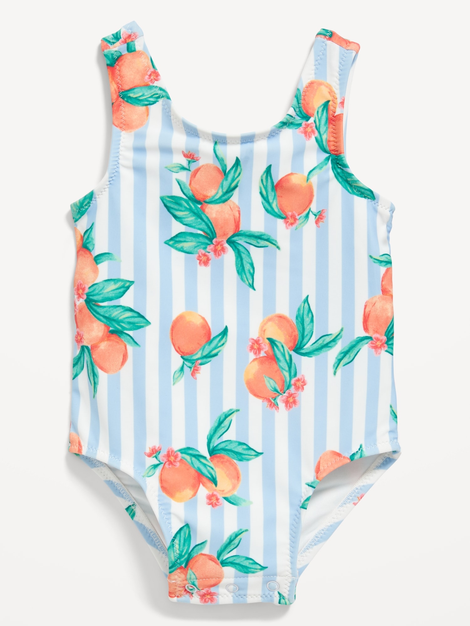 Old Navy Printed Back Tie-Cutout One-Piece Swimsuit for Baby orange. 1