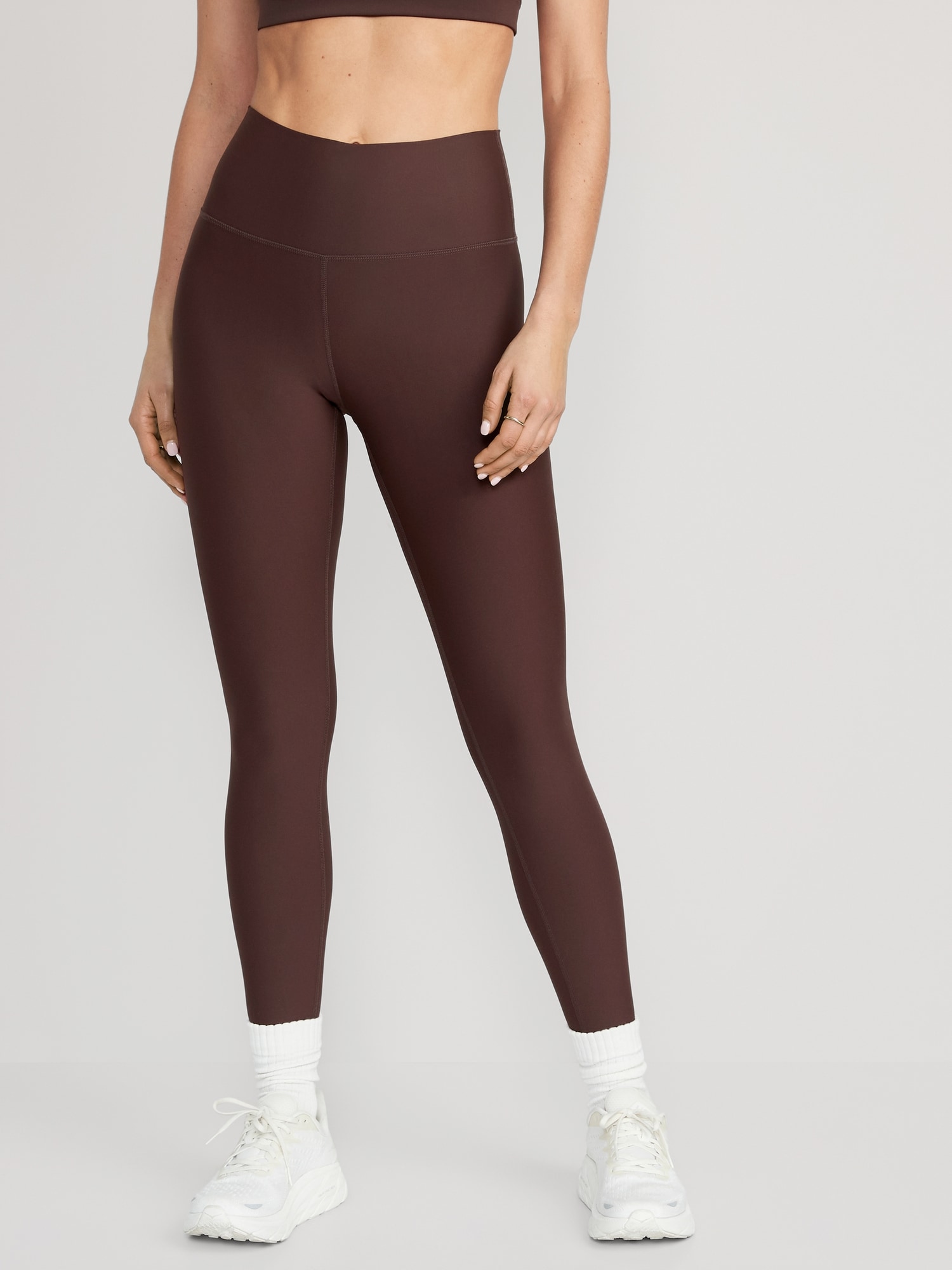 Old Navy High-Waisted PowerSoft 7/8 Leggings for Women brown. 1