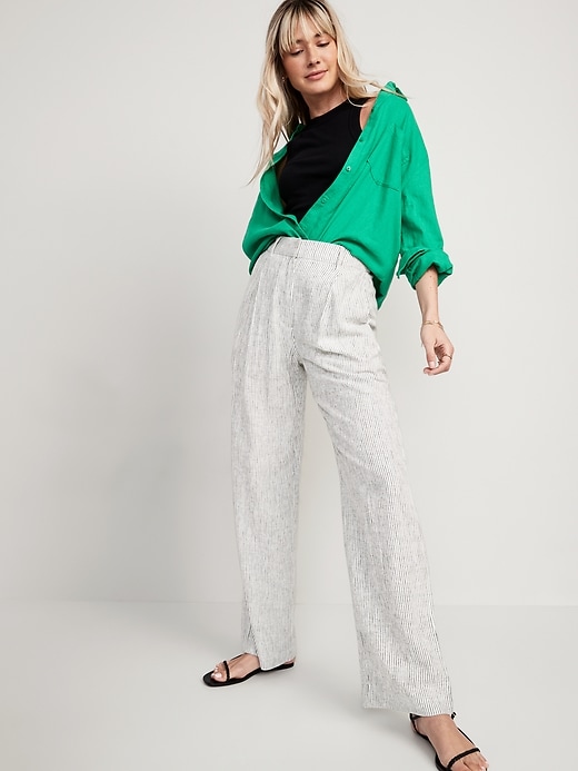 FLARED LINEN PANTS STYLE 1820 – JSong Way