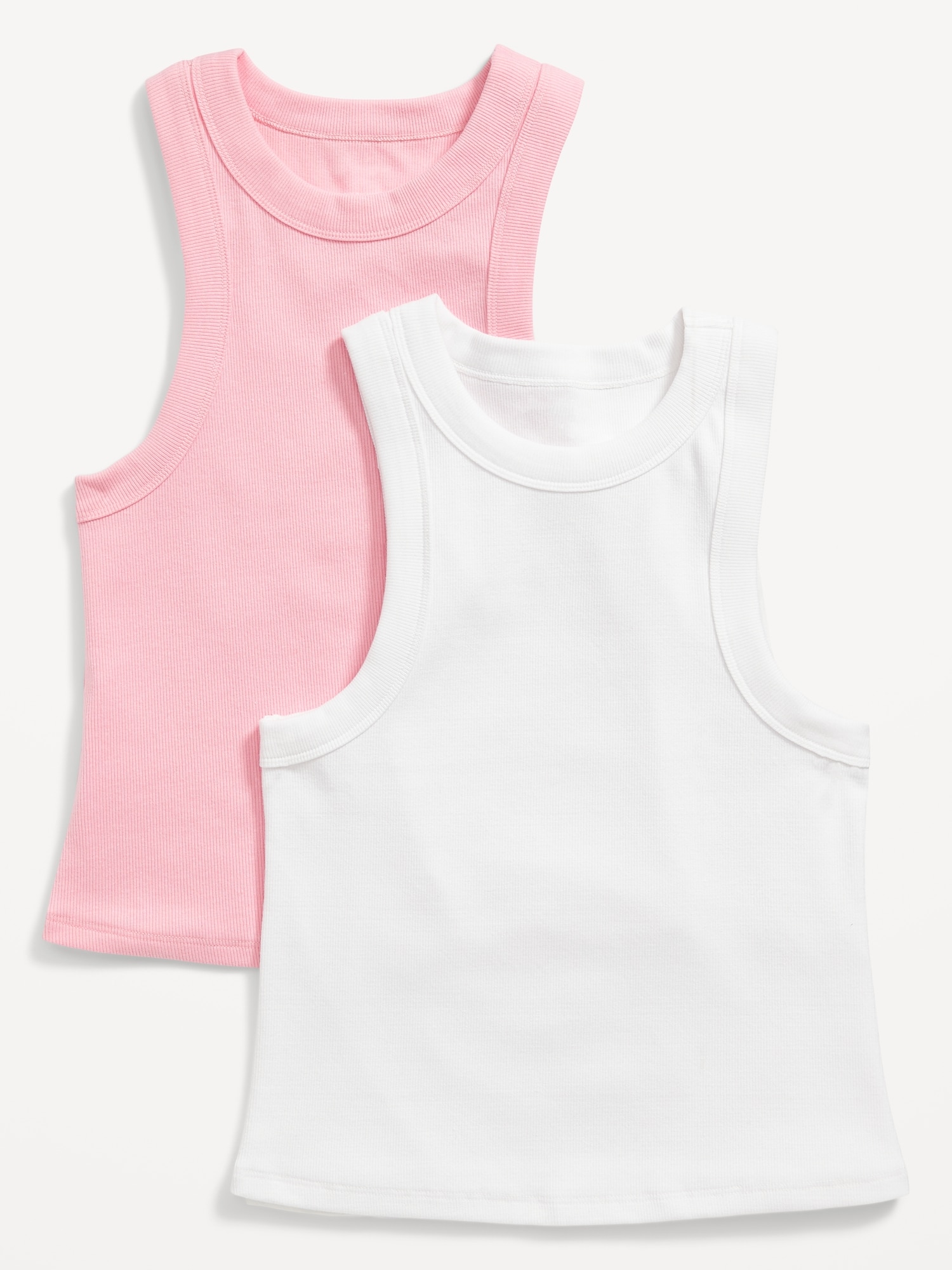 Old Navy Rib-Knit Cropped Tank Top 2-Pack for Women pink. 1