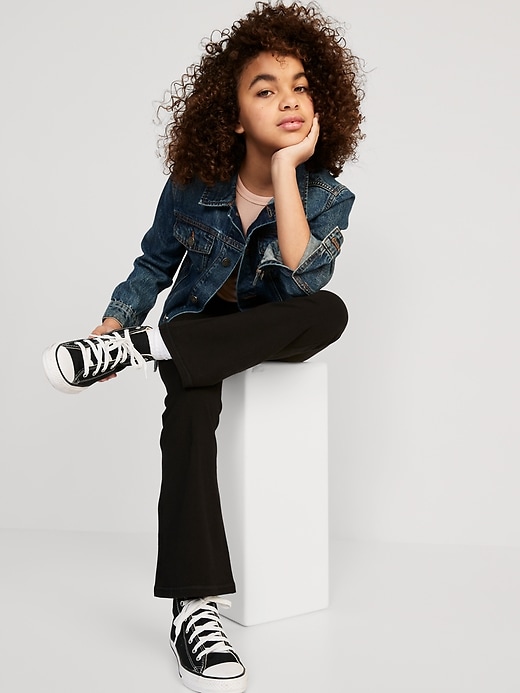 Image number 3 showing, High-Waisted PowerChill Crossover Flared Leggings for Girls