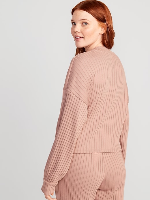 Image number 2 showing, Dolman-Sleeve Rib-Knit Pajama Top