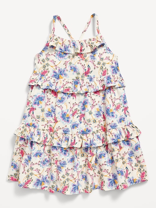 View large product image 1 of 2. Sleeveless Printed Ruffle-Trim Swing Dress for Toddler Girls