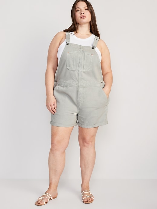 Image number 7 showing, Slouchy Straight Non-Stretch Jean Shortalls -- 3.5-inch inseam