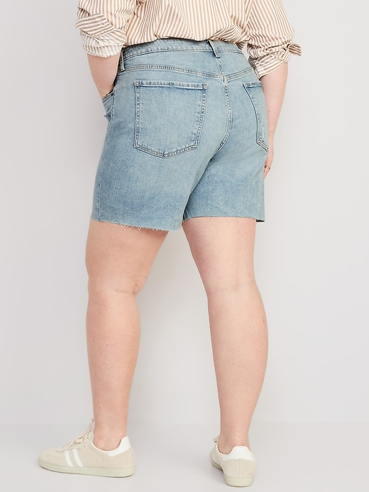 Image number 8 showing, High-Waisted OG Straight Cut-Off Jean Shorts for Women -- 7-inch inseam