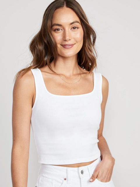 Ultra-Crop Rib-Knit Tank Top