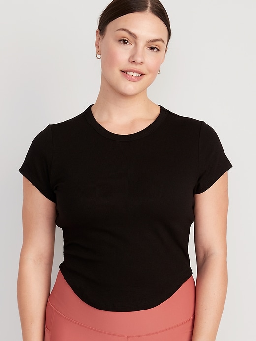 Image number 5 showing, UltraLite Cropped Rib-Knit T-Shirt