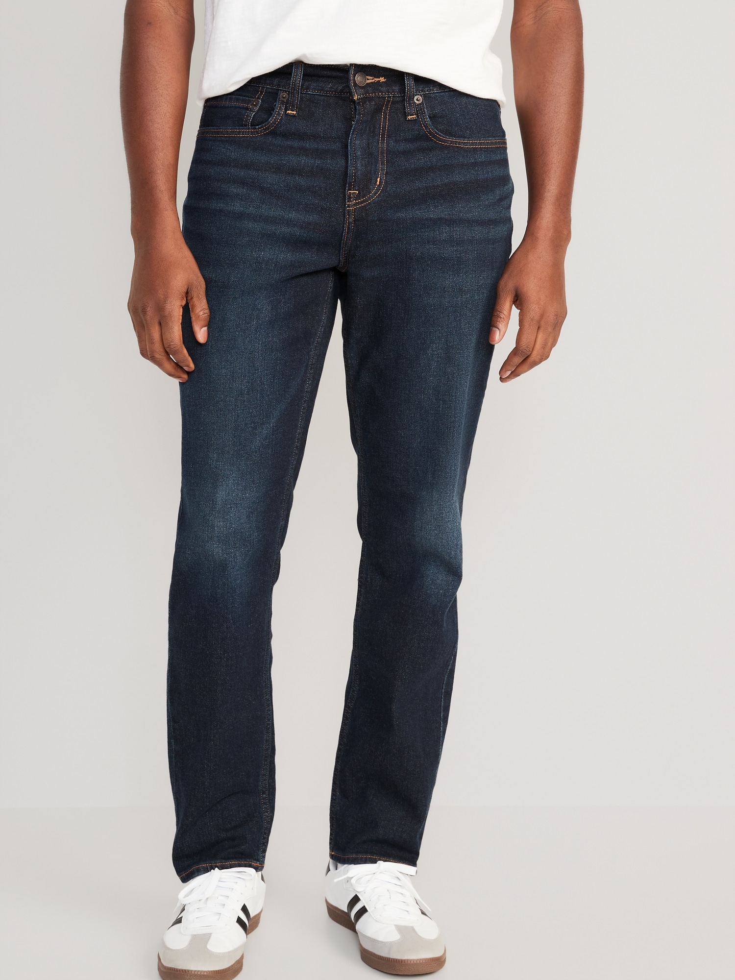 Mid Wash Tapered Athletic Fit Jeans