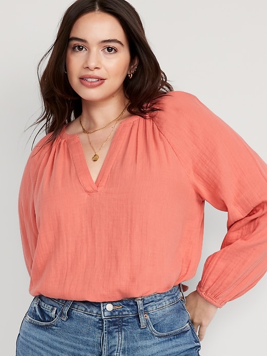 Image number 5 showing, Split-Neck Blouse