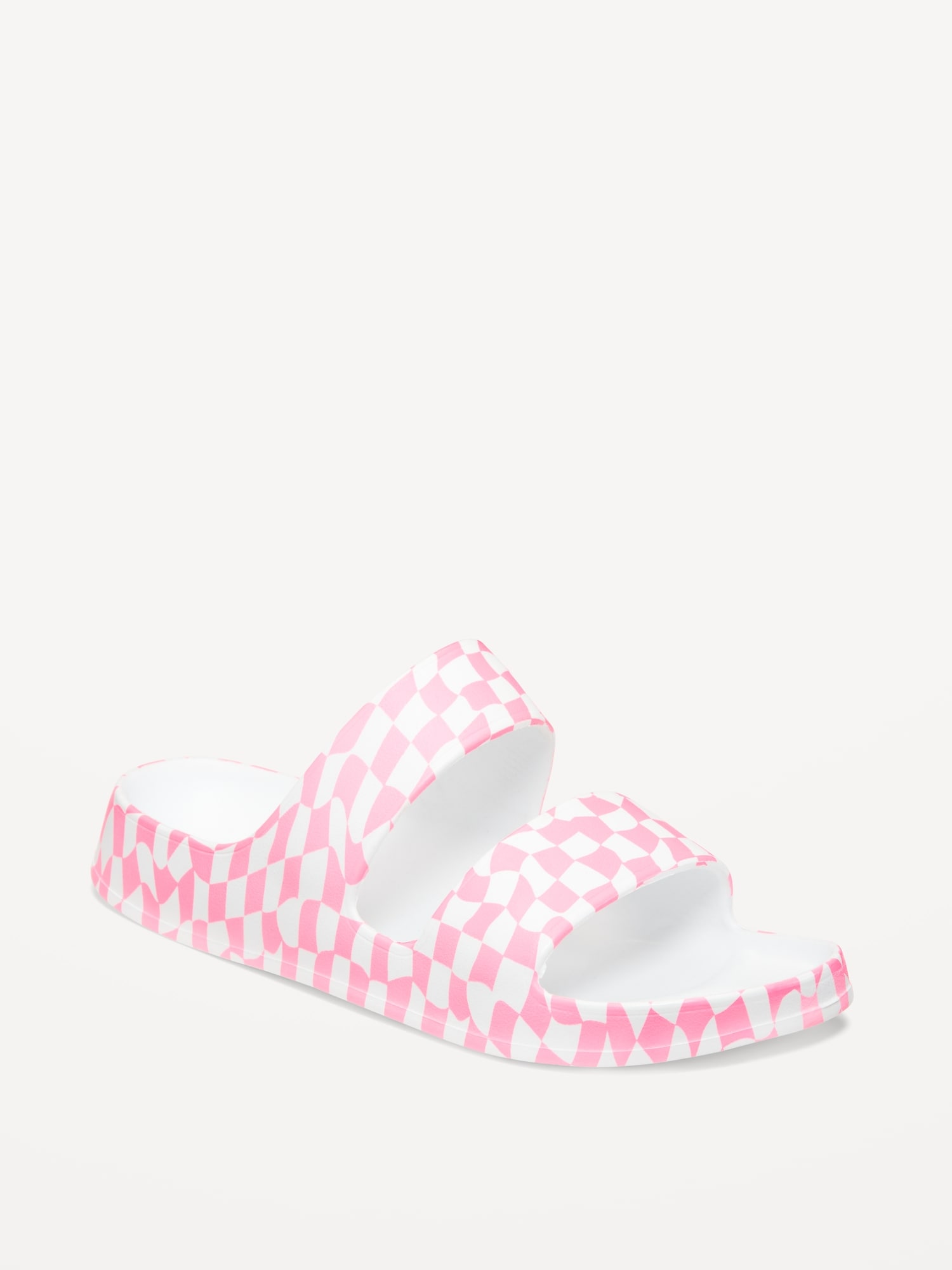 Pink checkered sale slides