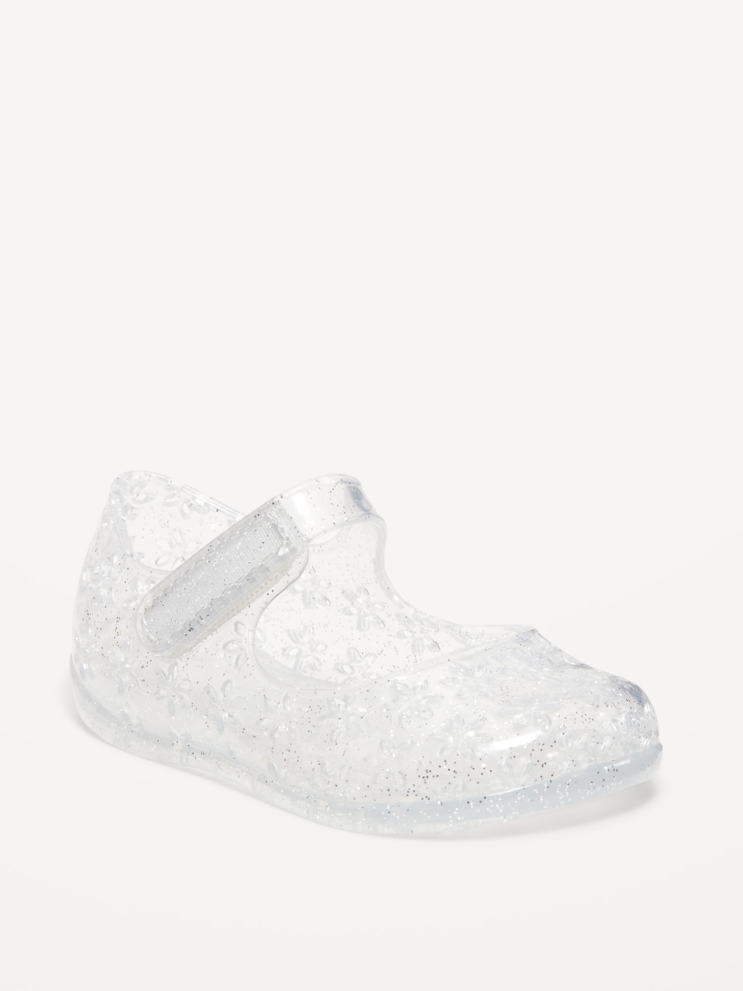 Old Navy Glitter-Jelly Mary-Jane Flats for Baby silver. 1