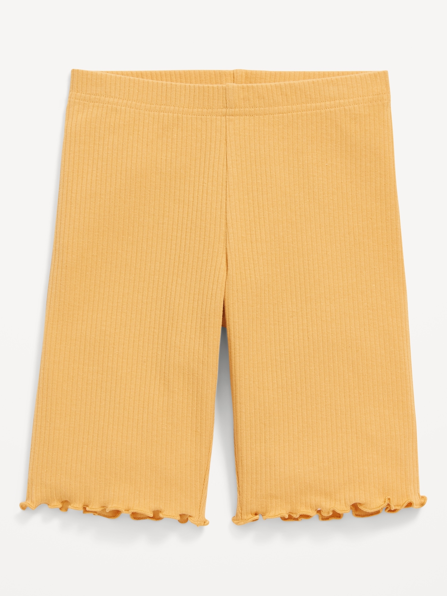 Old Navy Rib-Knit Long Bike Shorts for Girls yellow. 1