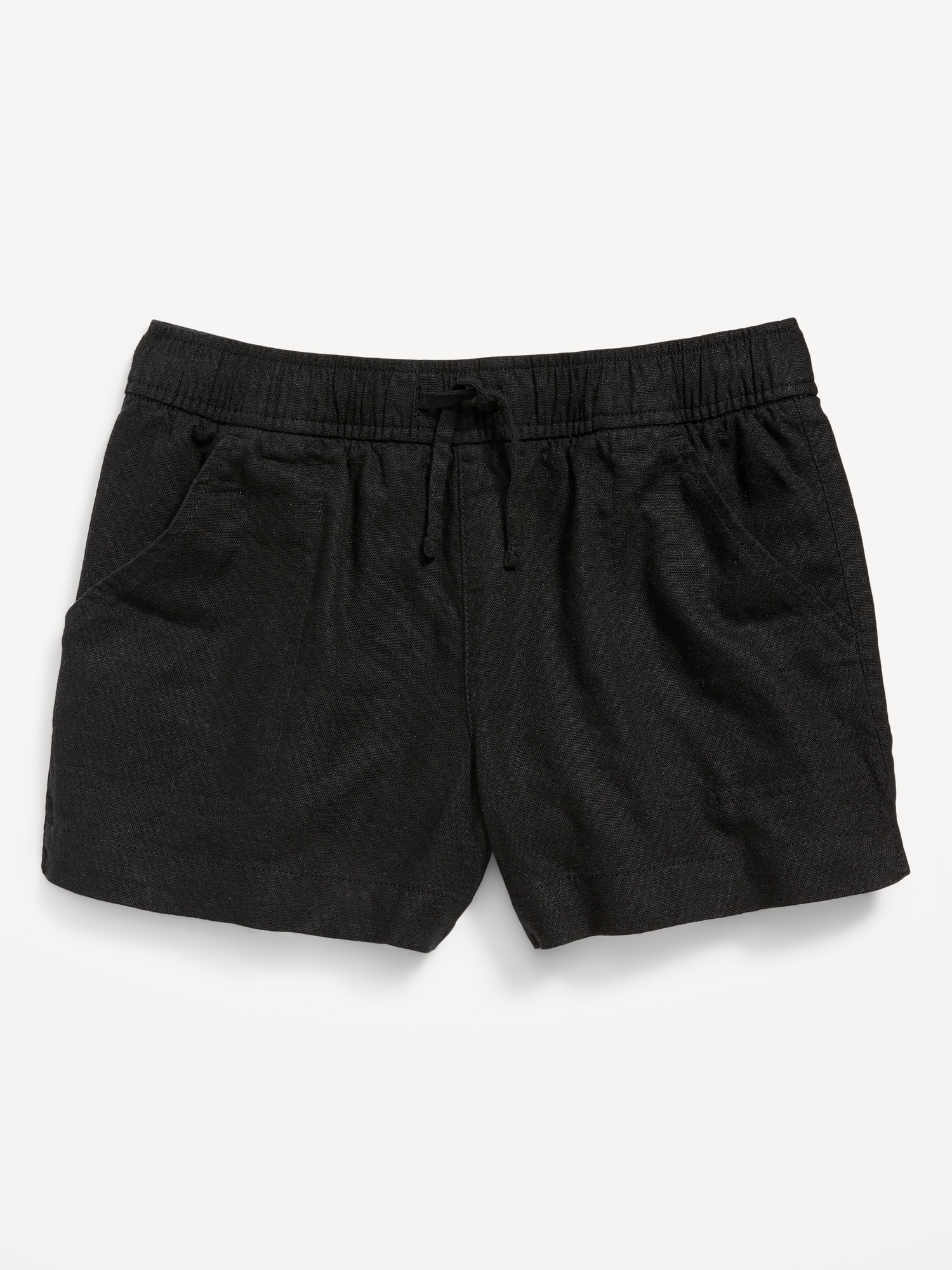 Old Navy Linen-Blend Drawstring Shorts for Girls black. 1