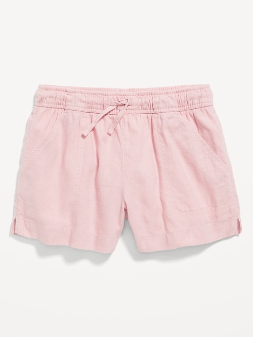Image number 1 showing, Linen-Blend Drawstring Shorts for Girls