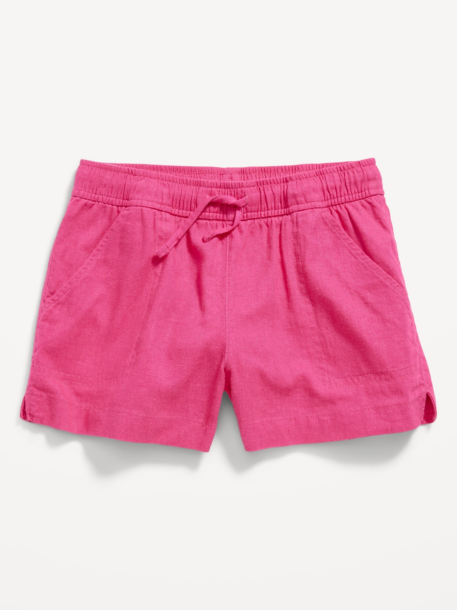 Old Navy Linen-Blend Drawstring Shorts for Girls pink. 1