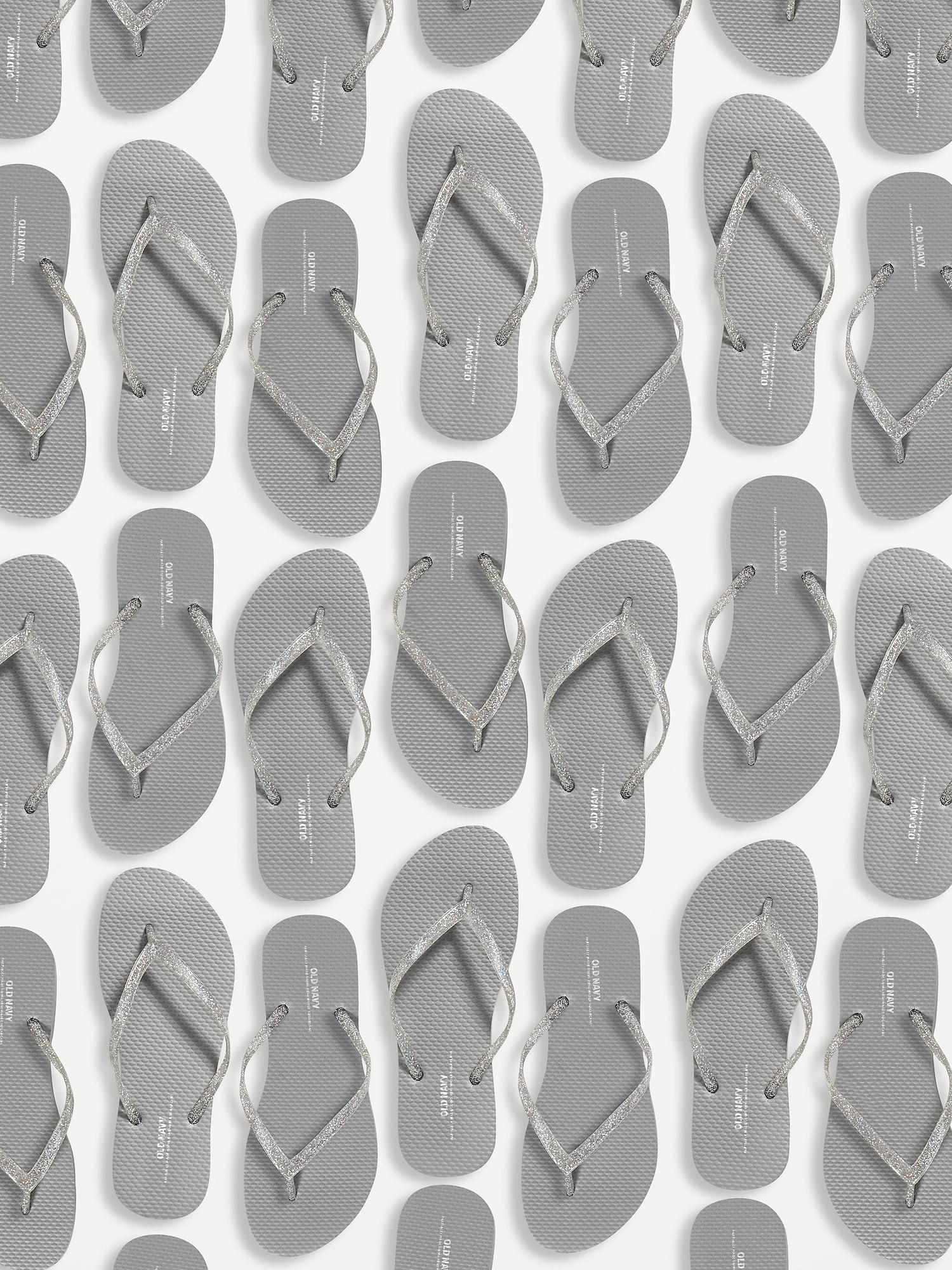 Old Navy Flip-Flop Sandals 50-Pack for Women (Partially Plant-Based) silver. 1