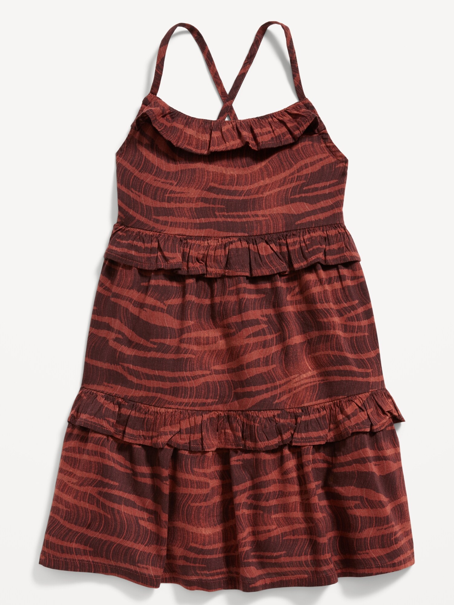 Old Navy Sleeveless Printed Ruffle-Trim Swing Dress for Toddler Girls multi. 1